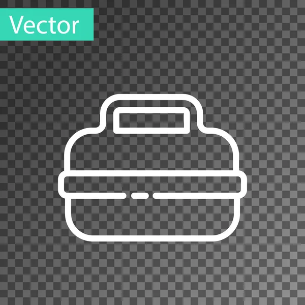 Witte Lijn Kookpot Pictogram Geïsoleerd Transparante Achtergrond Kook Stoofpot Voedsel — Stockvector