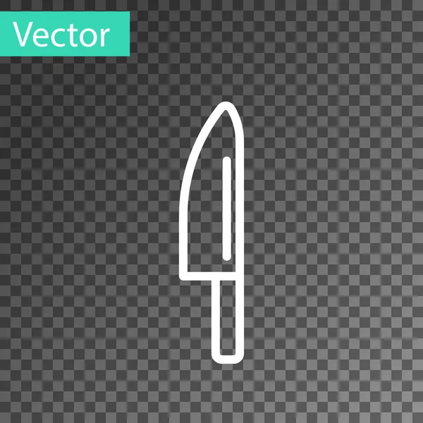 Bílá Čára Ikona Nože Izolovaná Průhledném Pozadí Symbol Příboru Vektor — Stockový vektor