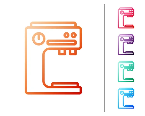 Rote Linie Kaffeemaschinen Symbol Isoliert Auf Weißem Hintergrund Farbsymbole Setzen — Stockvektor