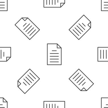 Gri çizgi Dosya simgesi beyaz arkaplanda kusursuz desen izole etti. Kontrol listesi simgesi. İş konsepti. Vektör.