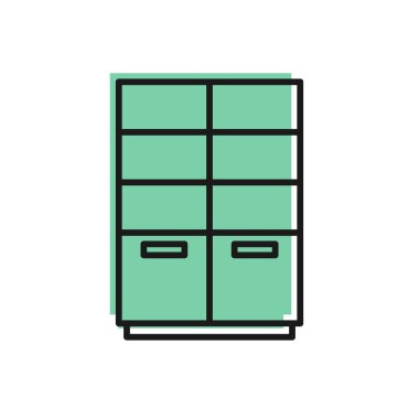 Siyah çizgi kıyafet ikonu beyaz arka planda izole edildi. Vektör.