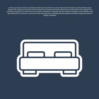 Mavi çizgi. Mavi arka planda iki ya da bir kişi için büyük yatak. Vektör.