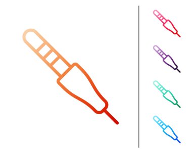 Kırmızı çizgi ses kriko simgesi beyaz arkaplanda izole edildi. Bağlantı ses ekipmanları için ses kablosu. Fiş kablosu. Müzik aleti. Renk simgelerini ayarla. Vektör.
