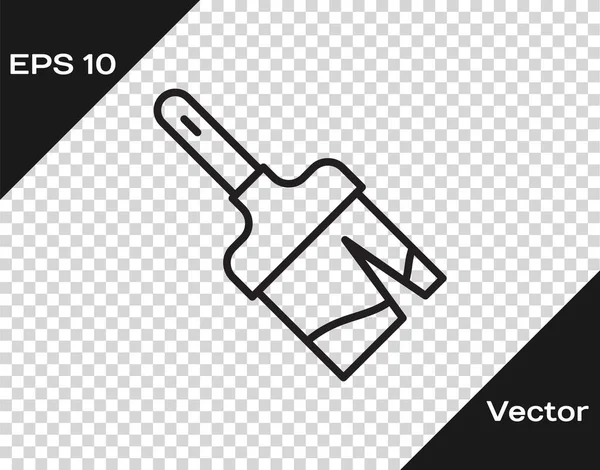 Línea Negra Icono Pincel Aislado Sobre Fondo Transparente Vector — Vector de stock