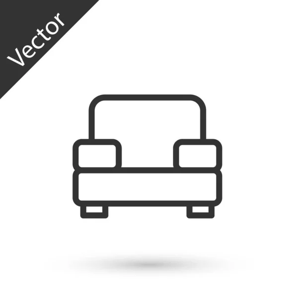 Graue Linie Sessel Symbol Isoliert Auf Weißem Hintergrund Vektor — Stockvektor