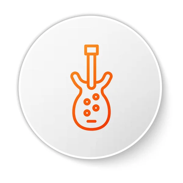 Иконка Электрической Бас Гитары Выделена Белом Фоне Кнопка Белого Круга — стоковый вектор