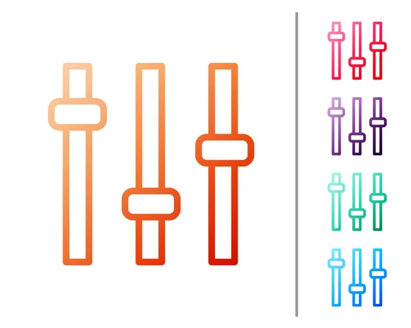 Ikona Vyrovnávače Hudby Červené Čáry Izolovaná Bílém Pozadí Zvuková Vlna — Stockový vektor
