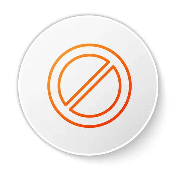 Orange Line Ban Icon Isolated White Background Stop Symbol White — Stock Vector