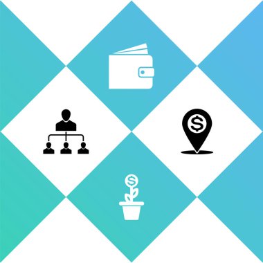 Yönlendirme pazarlamasını ayarla, parayı kaynağa yerleştir, Cüzdan ve Nakit lokasyon simgesi. Vektör.