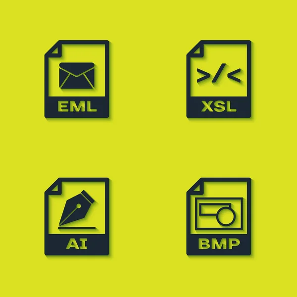 Встановити Eml Файл Документ Bmp Xsl Ікону Вектор — стоковий вектор