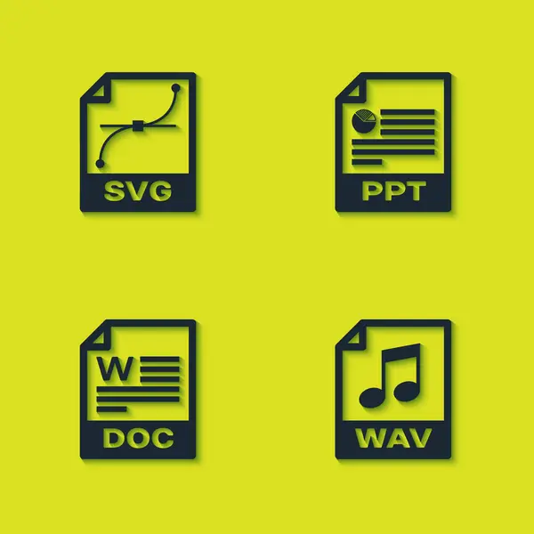 Définir Document Fichier Svg Icône Wav Doc Ppt Vecteur — Image vectorielle