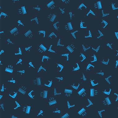 Klimayı, elektrikli matkap makinesini ve Açı öğütücüsünü kusursuz desene ayarlayın. Vektör.