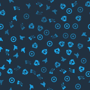 Çay poşeti, Hint baharatı, çakra ve haritayı pürüzsüz desene ayarla. Vektör.