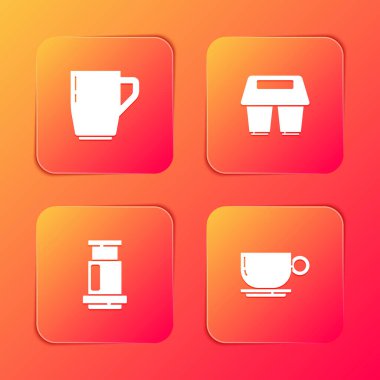 Kahve fincanını hazırla, uçak kahvesi ve ikonu. Vektör.