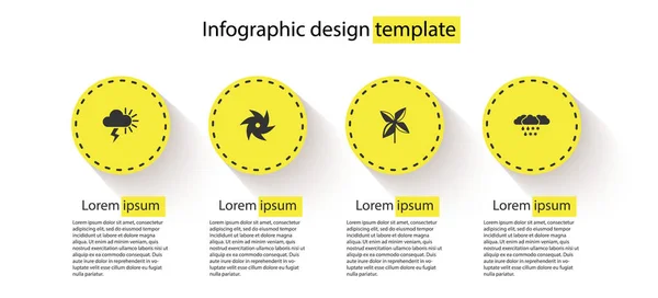 Set Storm Tornado Pinwheel Cloud Snow Rain Business Infographic Template — Stock Vector