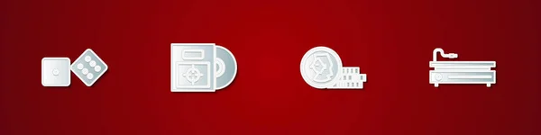 Набор Игры Кости Dvd Диск Коробке Монеты Игры Видео Консоли — стоковый вектор