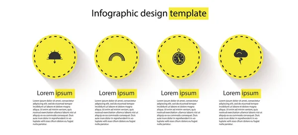 Set Sunset Rainbow Compass Storm Business Infographic Template Vector — Stock Vector