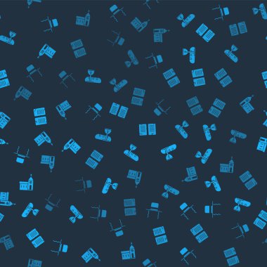 Kenarları olan Ortodoks Yahudi şapkası, ilk komünyon sembolleri, Emirler ve Kilise binasını kusursuz bir şablona oturtun. Vektör.