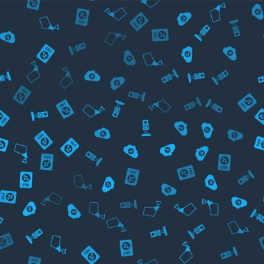 Spot ışıkları, müzik yayın servisi, Stereo hoparlörü ve MP3 dosya belgesini pürüzsüz desen üzerine ayarla. Vektör.