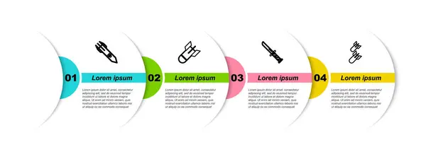 布线生物危险火箭 航空炸弹 军用刀和 业务信息模板 — 图库矢量图片