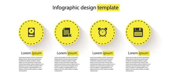 Définir Disque Dur Disque Dur Supprimer Document Fichier Réveil Disquette — Image vectorielle