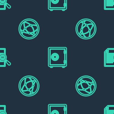 Hattı Güvenli, Sosyal Ağ ve Belge ile kusursuz bir arama yapın. Vektör.