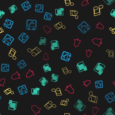 Satır Takvimini işaretli olarak ayarla, dosya belgesini sil, nota, ton ve zil sorunsuz bir şekilde çalsın. Vektör.