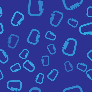 Mavi Karabina simgesi mavi arkaplanda izole edilmiş kusursuz desen. Olağanüstü bir spor. Spor malzemeleri. Vektör İllüstrasyonu.