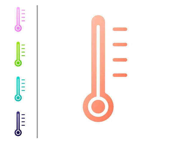 Mercan Meteorolojisi Termometresi Beyaz Arka Planda Izole Edilmiş Ikonu Ölçüyor — Stok Vektör