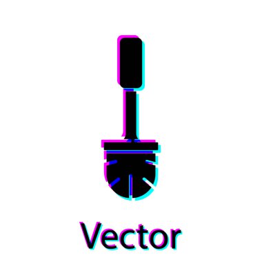 Siyah tuvalet fırçası simgesi beyaz arkaplanda izole edildi. Vektör İllüstrasyonu.