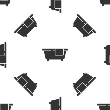 Gri küvet ikonu beyaz arka planda izole edilmiş pürüzsüz desen. Vektör.