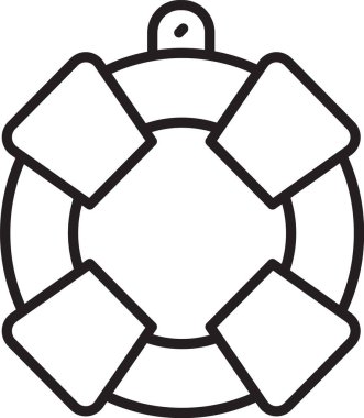 Siyah çizgi Lifebuoy simgesi beyaz arkaplanda izole edildi. Can simidi sembolü. Vektör.