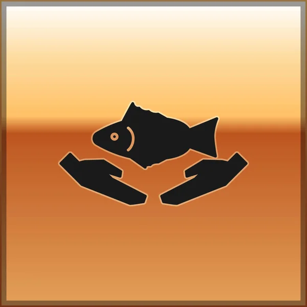 Black Fish Icône Soin Isolé Sur Fond Illustration Vectorielle — Image vectorielle