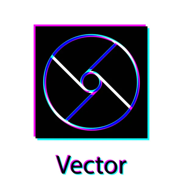 Icono Ventilación Negra Aislado Sobre Fondo Blanco Ilustración Vectorial — Vector de stock