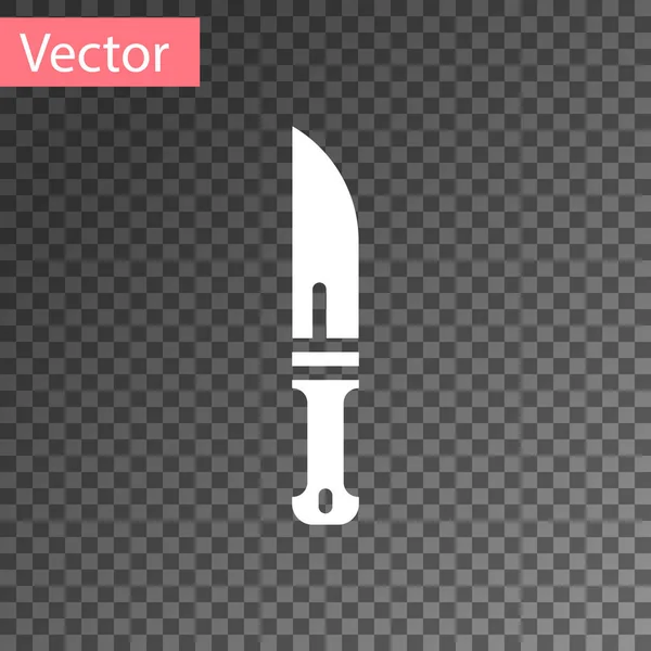 Icono Cuchillo White Hunter Aislado Sobre Fondo Transparente Cuchillo Del — Vector de stock