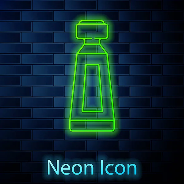 Žhnoucí Neonová Linka Krém Nebo Krém Kosmetické Trubice Ikona Izolované — Stockový vektor
