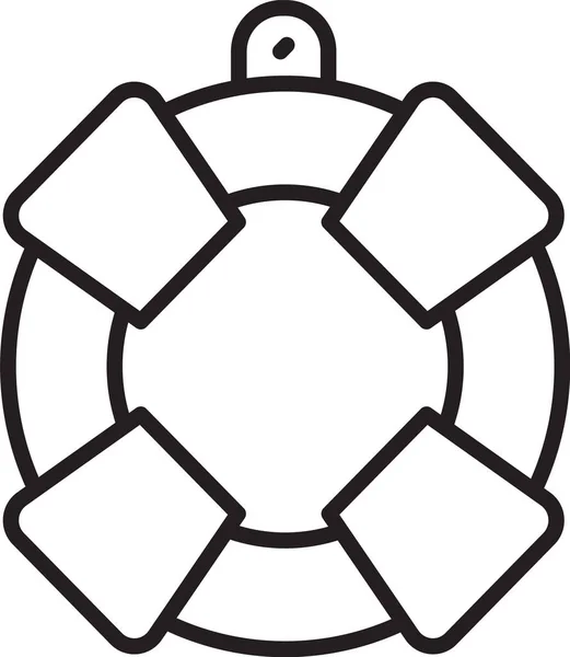 Ligne Noire Icône Bouée Sauvetage Isolée Sur Fond Blanc Symbole — Image vectorielle