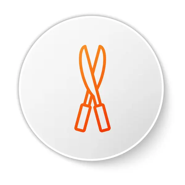 Orange Linie Gardening Handgemachte Schere Zum Trimmen Symbol Isoliert Auf — Stockvektor