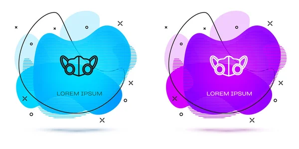 Ligne Icône Masque Protection Médicale Isolé Sur Fond Blanc Bannière — Image vectorielle