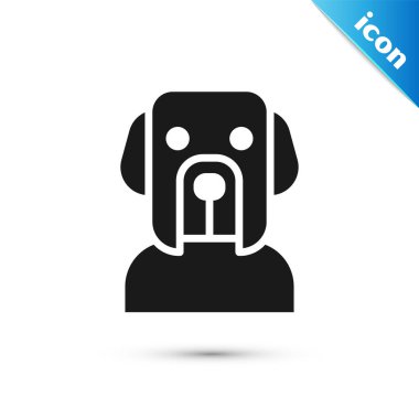 Gri Köpek simgesi beyaz arkaplanda izole edildi. Vektör.