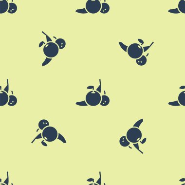 Mavi Meyve ikonu sarı arkaplanda izole edilmiş pürüzsüz desen. Vektör.