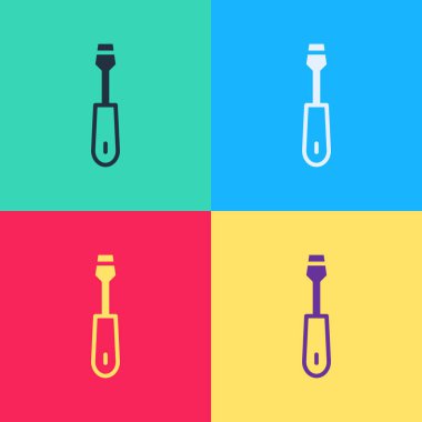 Pop Art Tornavida simgesi renk arkaplanında izole edildi. Servis aracı sembolü. Vektör.