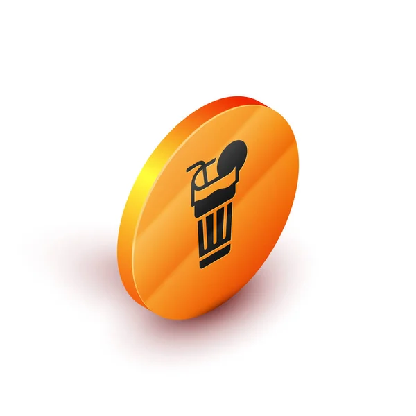 Isometrisches Fresh Smoothie Symbol Isoliert Auf Weißem Hintergrund Orangefarbener Kreis — Stockvektor