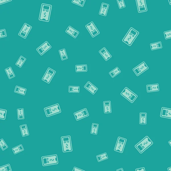 Πράσινο Smartphone Σύμβολο Δολάριο Εικονίδιο Απομονωμένη Αδιάλειπτη Μοτίβο Πράσινο Φόντο — Διανυσματικό Αρχείο