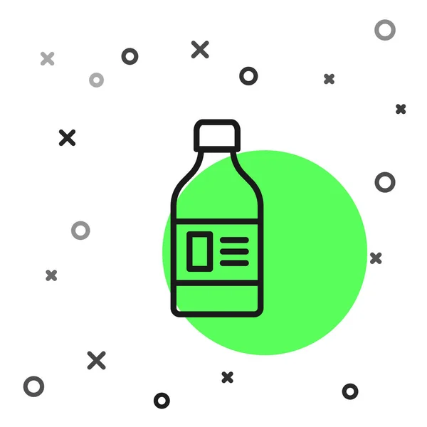 Czarna Linia Plastikowa Butelka Detergent Prania Wybielacz Płyn Zmywania Naczyń — Wektor stockowy