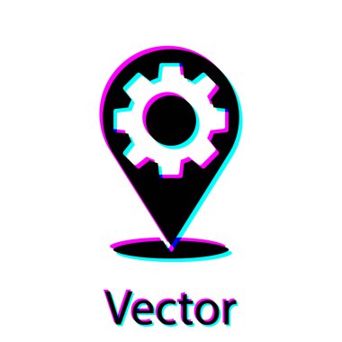 Beyaz arkaplanda siyah araba servis simgesi izole edildi. Otomobil tamircisi. Tamirci oto tamircisi. Bakım tabelası. Vektör.