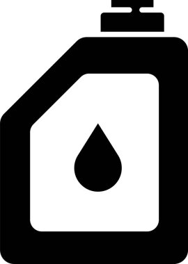 Beyaz arka planda izole edilmiş motor makine yağı ikonu için siyah kutu. Benzin bidonu. Yağ değiştirme ve onarım servisi. Motor yağı işareti. Vektör.