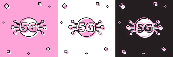 Set New Wireless Internet Wifi Connection Icon Isolated Pink White — Stock Vector