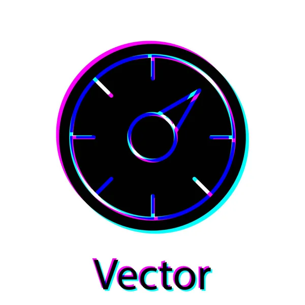 Concept Compteur Vitesse Numérique Noir Avec Icône Isolée Sur Fond — Image vectorielle