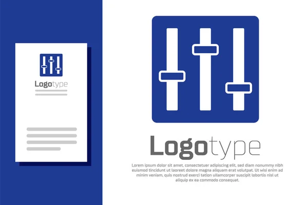Blue Sound Mixer Controller Symbol Isoliert Auf Weißem Hintergrund Ausrüstung — Stockvektor